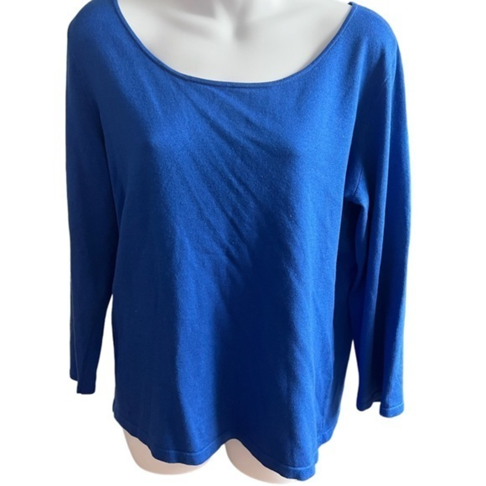 Lauren by Ralph Lauren Vibrant Blue Silk sweater SZ XL‎